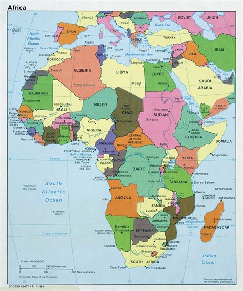 Large political map of Africa with capitals - 1984 | Africa | Mapsland | Maps of the World