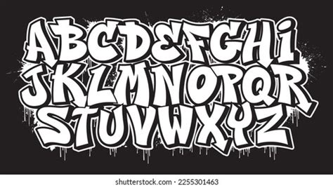 Black White Decorative Font Graffiti Style Stock Vector (Royalty Free) 2255301463 | Shutterstock