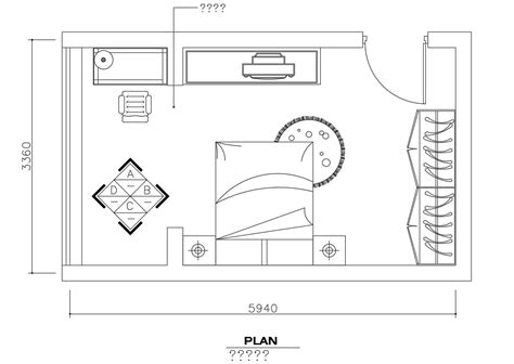 Bedroom plan with furniture layout cad drawing details dwg file - Cadbull