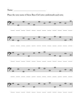 Bass Clef note names worksheet in 2020 | Piano lessons for beginners, Music theory worksheets ...