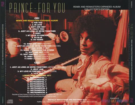 PLUMDUSTY'S PAGE: Prince For You : Expanded Album Collector's Edition (PA035)