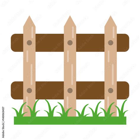 wooden fence garden image vector illustration eps 10 Stock Vector | Adobe Stock