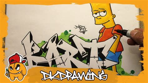 How to draw graffiti letters Bart & Bart Simpson Character (The Simpsons) - YouTube