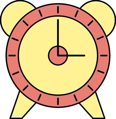 Alarm Clock Icon In Red And Yellow Color. 24974420 Vector Art at Vecteezy