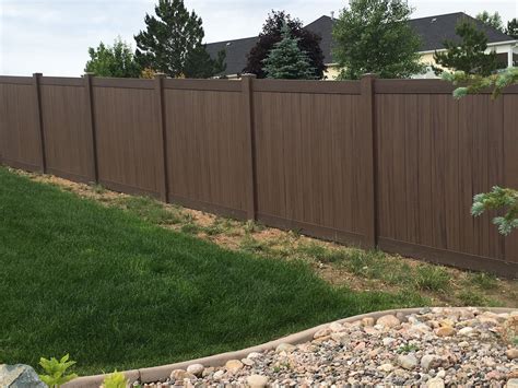 6' Tall Dark Walnut Vinyl Privacy Fence