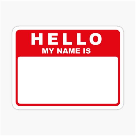 "Hello My Name Is (red)" Sticker for Sale by conform | Redbubble