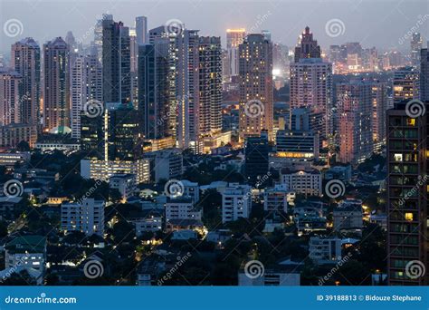 Bangkok City Center at Night Editorial Stock Photo - Image of apartment, modern: 39188813