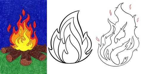 25 Easy Flames Drawing Ideas - How to Draw Flames