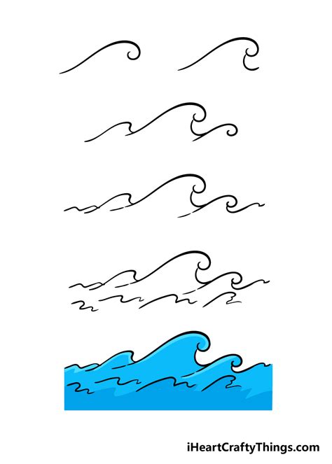 Wave Drawing - How To Draw A Wave Step By Step