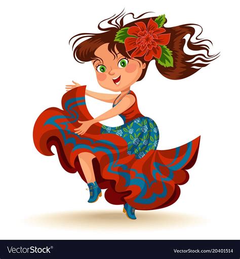 Young woman dancing salsa on festivals celebrated Vector Image | Salsa (dance), Vector images ...