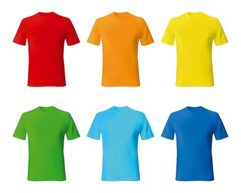 Premium Vector | Set color male tshirt template realistic