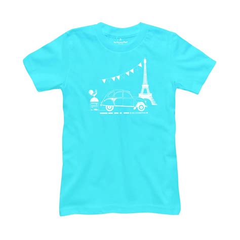 Neon blue 2CV T-shirt - Ma Locomotion