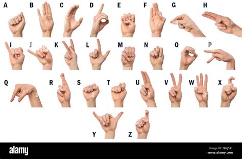 Hand sign language alphabet deaf hi-res stock photography and images - Alamy