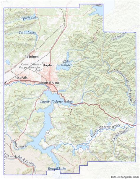 Map of Kootenai County, Idaho - Thong Thai Real