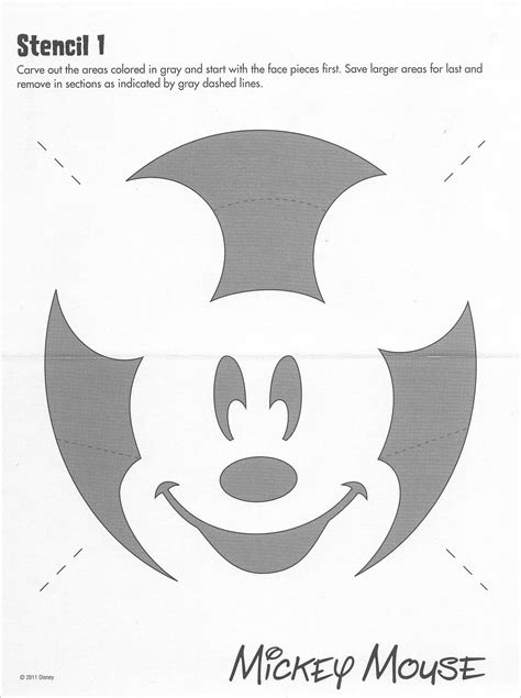 Mickey Mouse (Free Pumpkin Stencil - Pumpkin Pattern - Pumpkin Template - Jack-o-lantern stencil ...