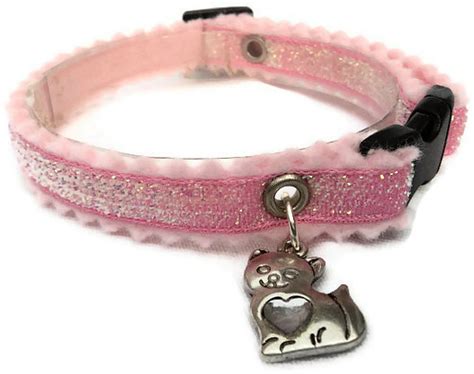 Pink Breakaway Cat Collar with Kitten Charm by TheGlamorousCat