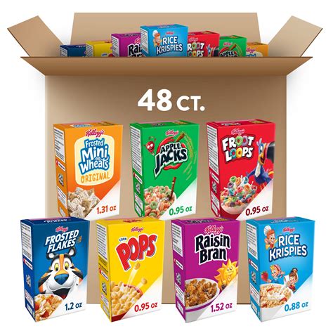 Kellogg's Breakfast Cereal, Variety Pack, Single-Serve Boxes, 48ct 51 ...