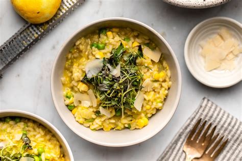 Sweet Pea & Corn Risotto | Vegan - From My Bowl