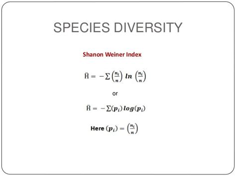 Calculation of Species diversity and related indices