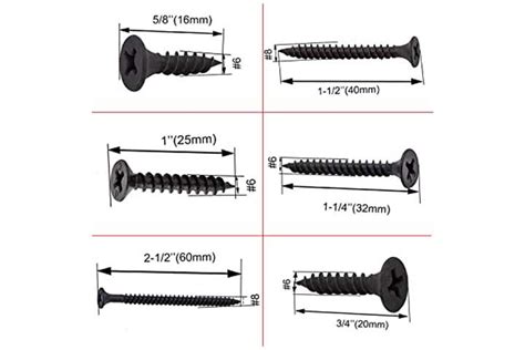 Drywall Screws Sizes