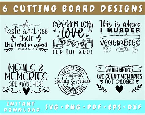 Cutting Board Quotes SVG Bundle, 6 Designs, Cutting Board Sayings SVG By LemonStudioCreations ...