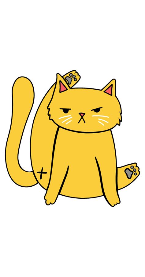 Serious Yellow Cat | Yellow cat, Cat stickers, Cats