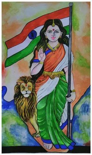 Color Bharat Mata Painting, Size: A3sheet at Rs 160 in Koderma | ID: 21524103162