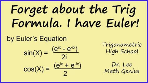 Euler's Equation Proves Trigonometric Formula - YouTube