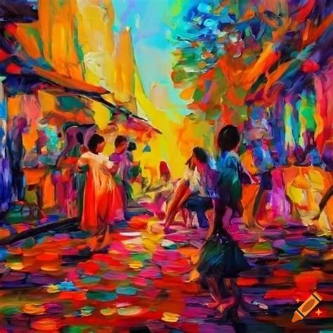 Impressionist painting of a filipino fiesta on Craiyon