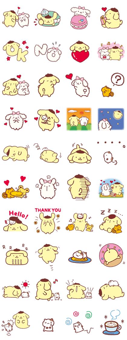 Pompompurin and Friends - LINE Official Stickers | Line sticker, Kawaii stickers, Cute doodles