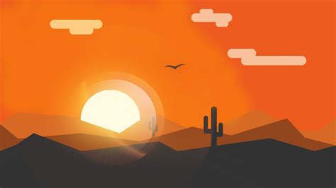 Minimalist Orange Sunset Wallpaper, HD Minimalist 4K Wallpapers, Images and Background ...