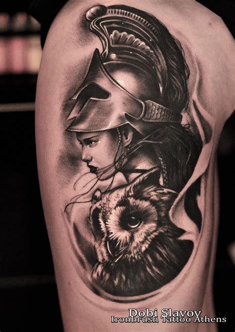 Greek Goddess Athena by Dobi Slavov | Greek tattoos, Athena tattoo ...