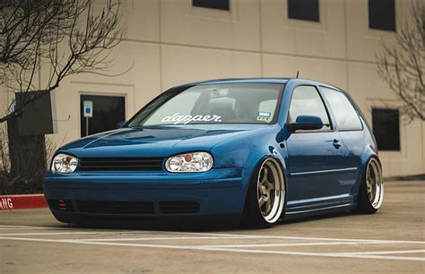 HD wallpaper: blue Volkswagen Golf, tuning, coupe, germany, low, stance, mk4 | Wallpaper Flare