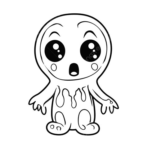 Cute Scream Eerie Ghost Coloring Page Outline Sketch Drawing Vector, Horror Drawing, Horror ...