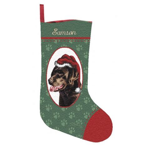 Chocolate Labrador Retriever Personalized Christmas Stocking | Free Shipping