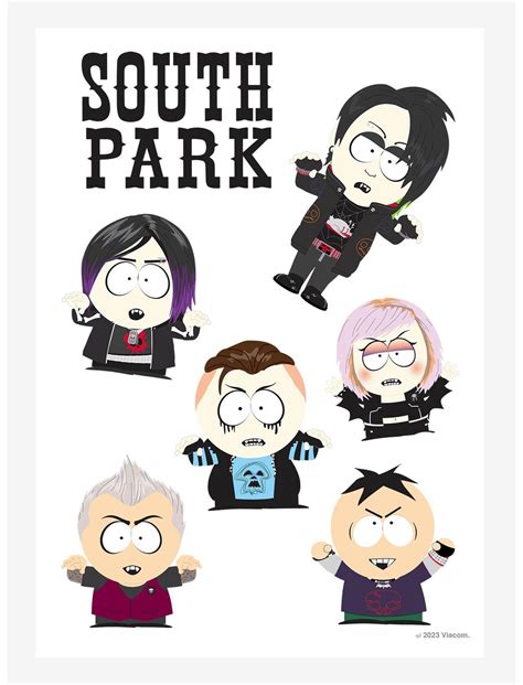 South Park Emo Kids Kiss-Cut Sticker Sheet - WHITE | BoxLunch