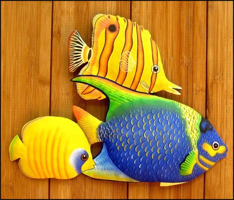 TROPICAL FISH Metal Wall Art Hand Painted Metal Wall | Etsy