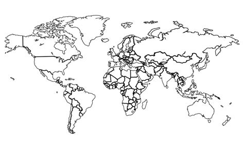 10 Best Black And White World Map Printable Printablee Com 10 Best ...