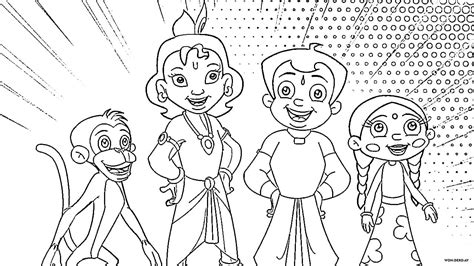 Chota Bheem And Krishna Colouring Pages