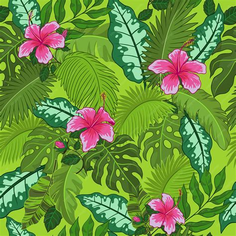 Premium Vector | Seamless pattern of tropical leaves