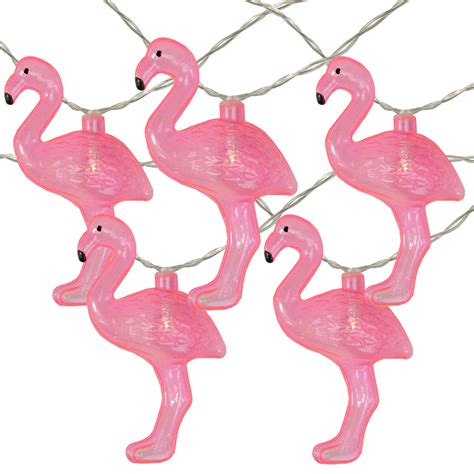 10-Count Pink Flamingo String Lights - Warm White | Christmas Central