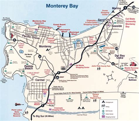 Monterey Peninsula map | Monterey peninsula, Monterey, Monterey california