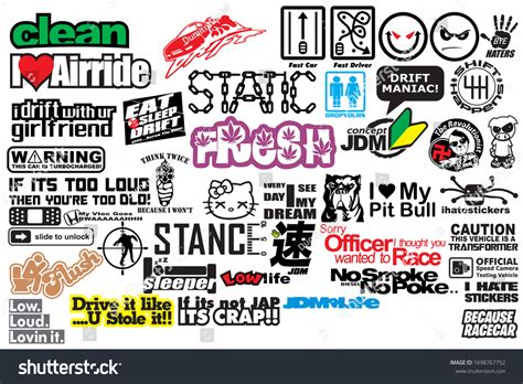 Sticker Pack Jdm Car Sticker Funny Stock Vector (Royalty Free) 1698767752 | Shutterstock