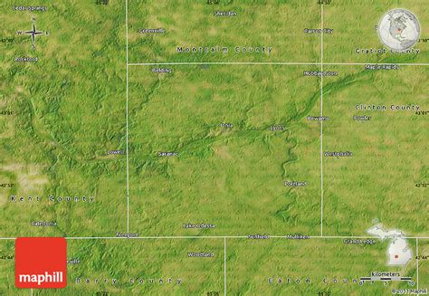 Satellite Map of Ionia County