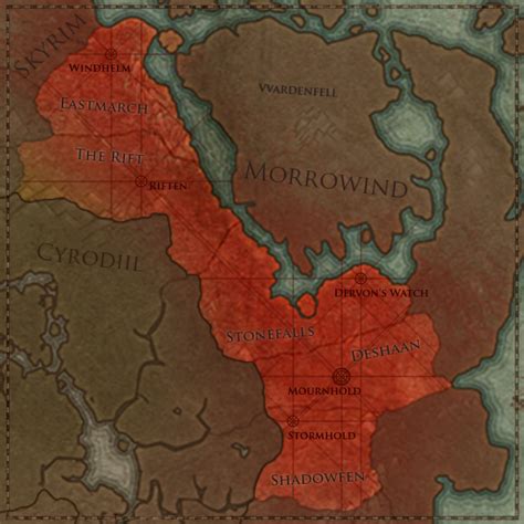 The Elder Scrolls: Ebonheart Pact Map by okiir on DeviantArt