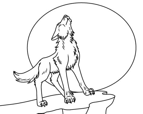 Howling Wolf Coloring Page - Free Printable Coloring Pages for Kids