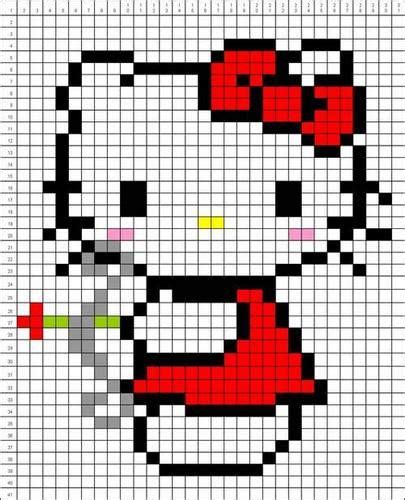 pixel Hello Kitty blanket - CROCHET | Hello kitty blanket, Hello kitty crochet, Hello kitty