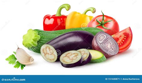 Isolated Ratatouille Ingredients Stock Image - Image of slices, marrow: 151440871