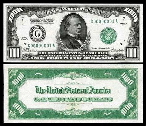 Large denominations of United States currency - Wikipedia | 1000 dollar bill, Thousand dollar ...