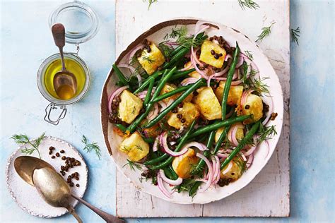 Rosemary's Mediterranean bean and pea salad with herbed salmon